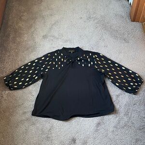 Louise Paris Black/Gold Blouse SIZE XL